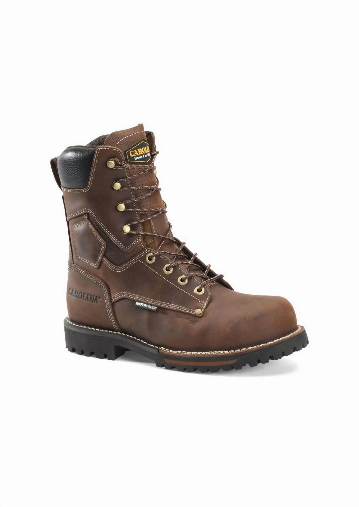 Slip Resistant Mountain Hike Insulated Outdoor Explorer Men's Pitstop 8" Composite Toe Work Boots In Brown