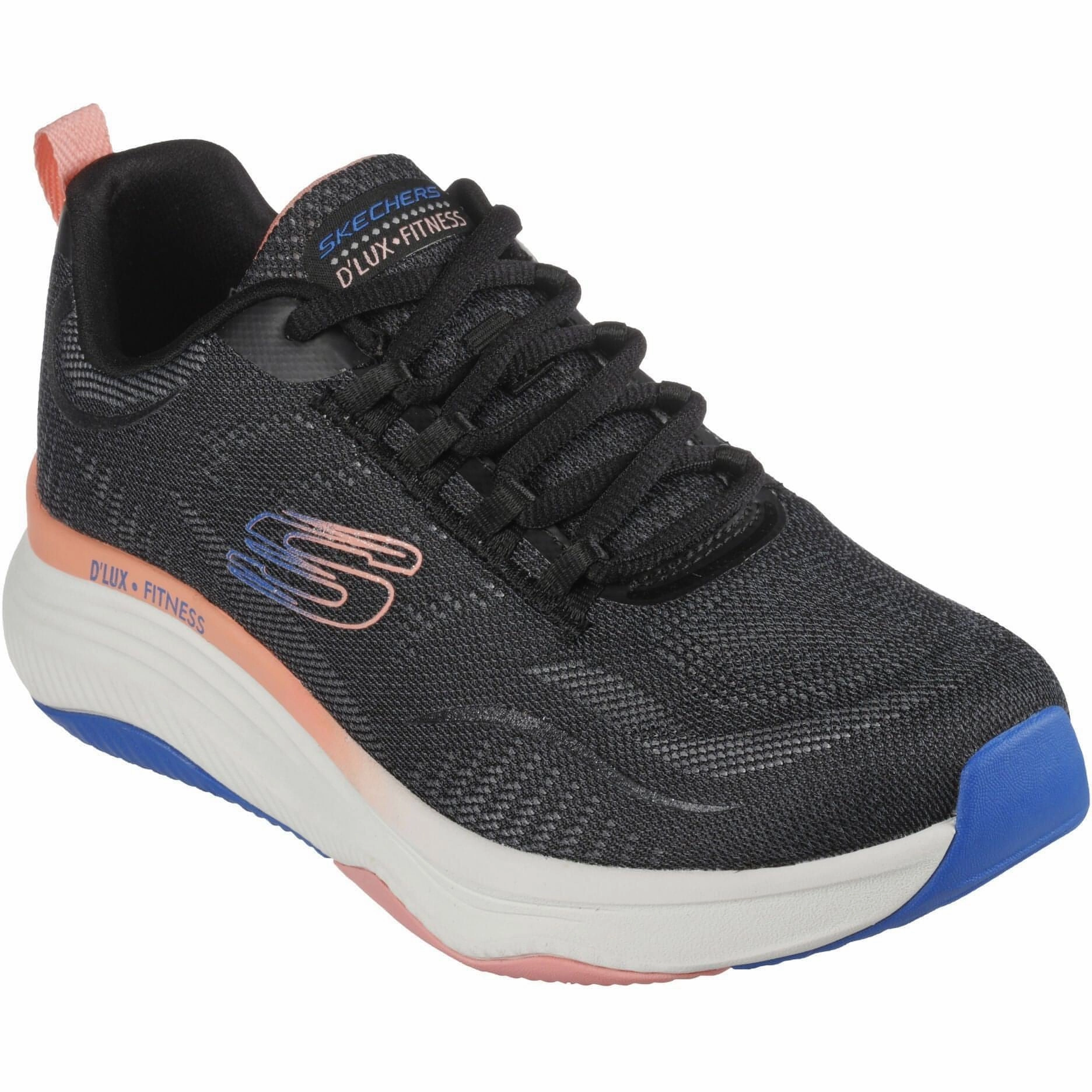 Skechers D'Lux Fitness Womens Training Shoes - Black Machine Washable Fabric