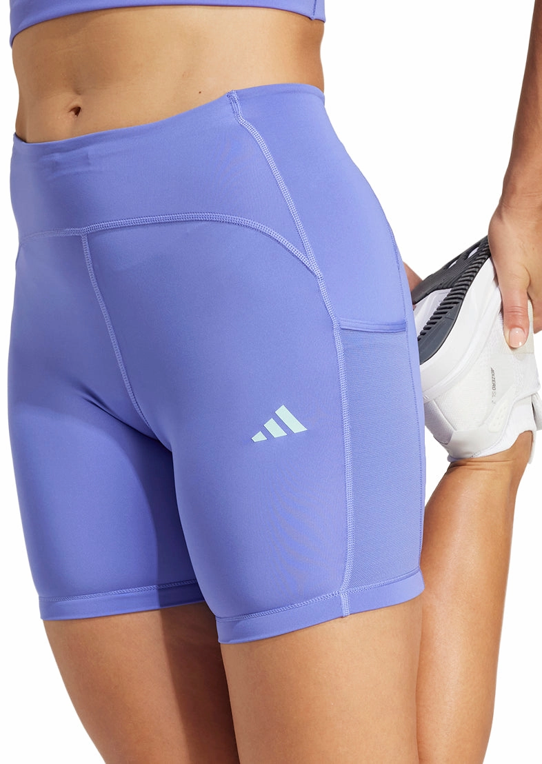 adidas Adizero 4 Inch Womens Short Running Tights - Blue Slimming Stretch