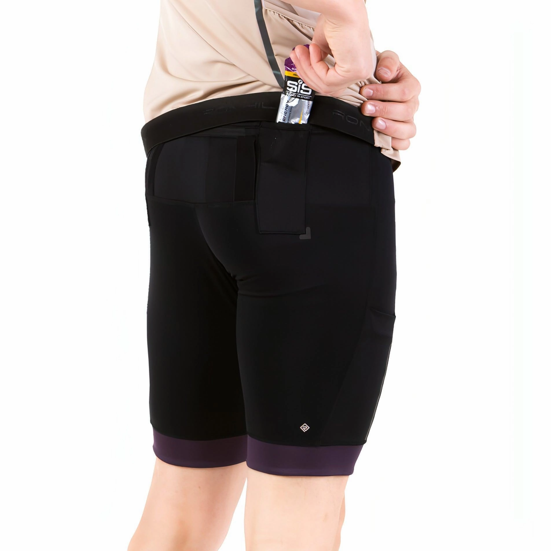 Ronhill Tech Ultra 9 Inch Mens Short Running Tights - Black Designer Style Mesh Ventilation Zones