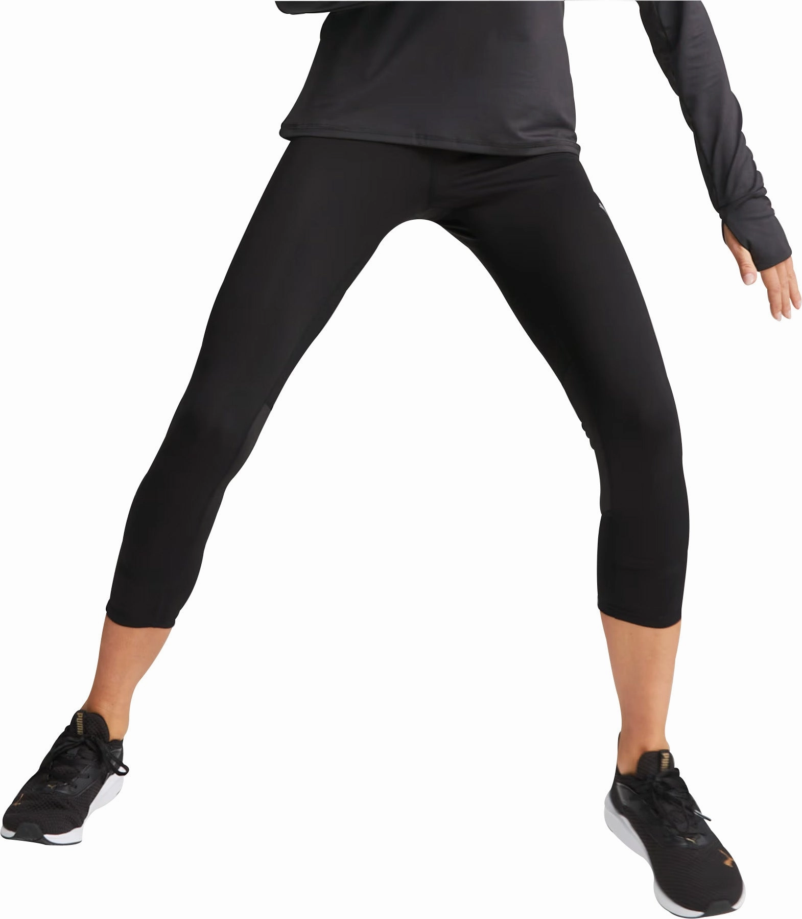 Puma Favourite 3/4 Capri Womens Running Tights - Black All Day Comfort
