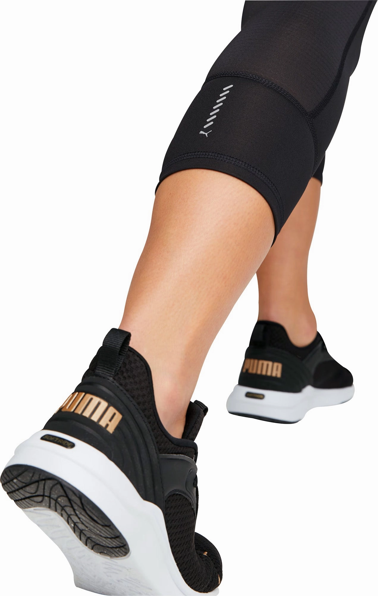 Smooth Feel Puma Favourite 3/4 Capri Womens Running Tights - Black