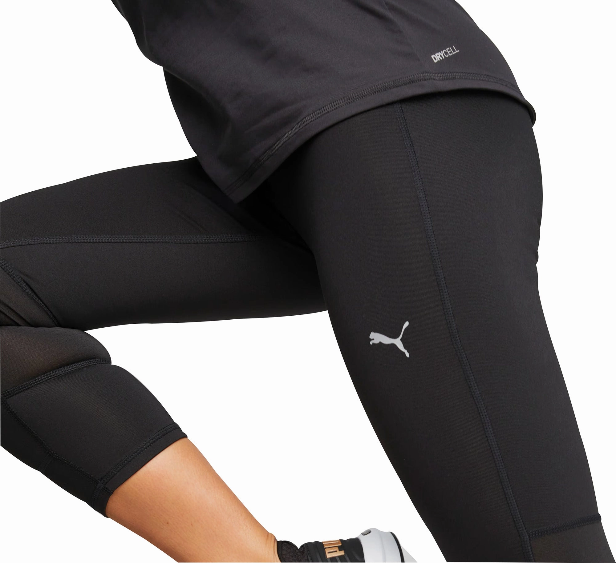 Yoga Class Comfort Seeker Puma Favourite 3/4 Capri Womens Running Tights - Black