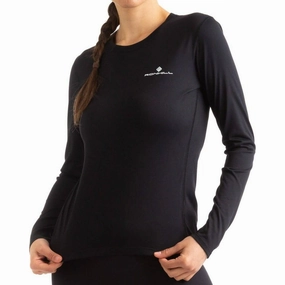 Winter - wear Mountainous area Ronhill Core Long Sleeve Womens Running Top - Black
