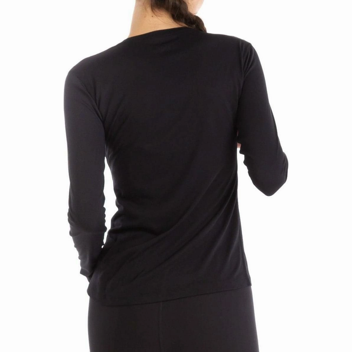 Fade Resistant Dyeing Breathable Knit Fabric Ronhill Core Long Sleeve Womens Running Top - Black