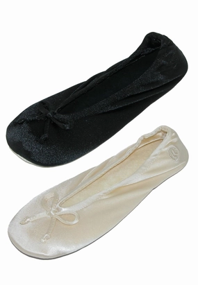 Women's Satin Classic Ballerina Slippers (Pack of 2) Relax Foot Comfortable Cushion