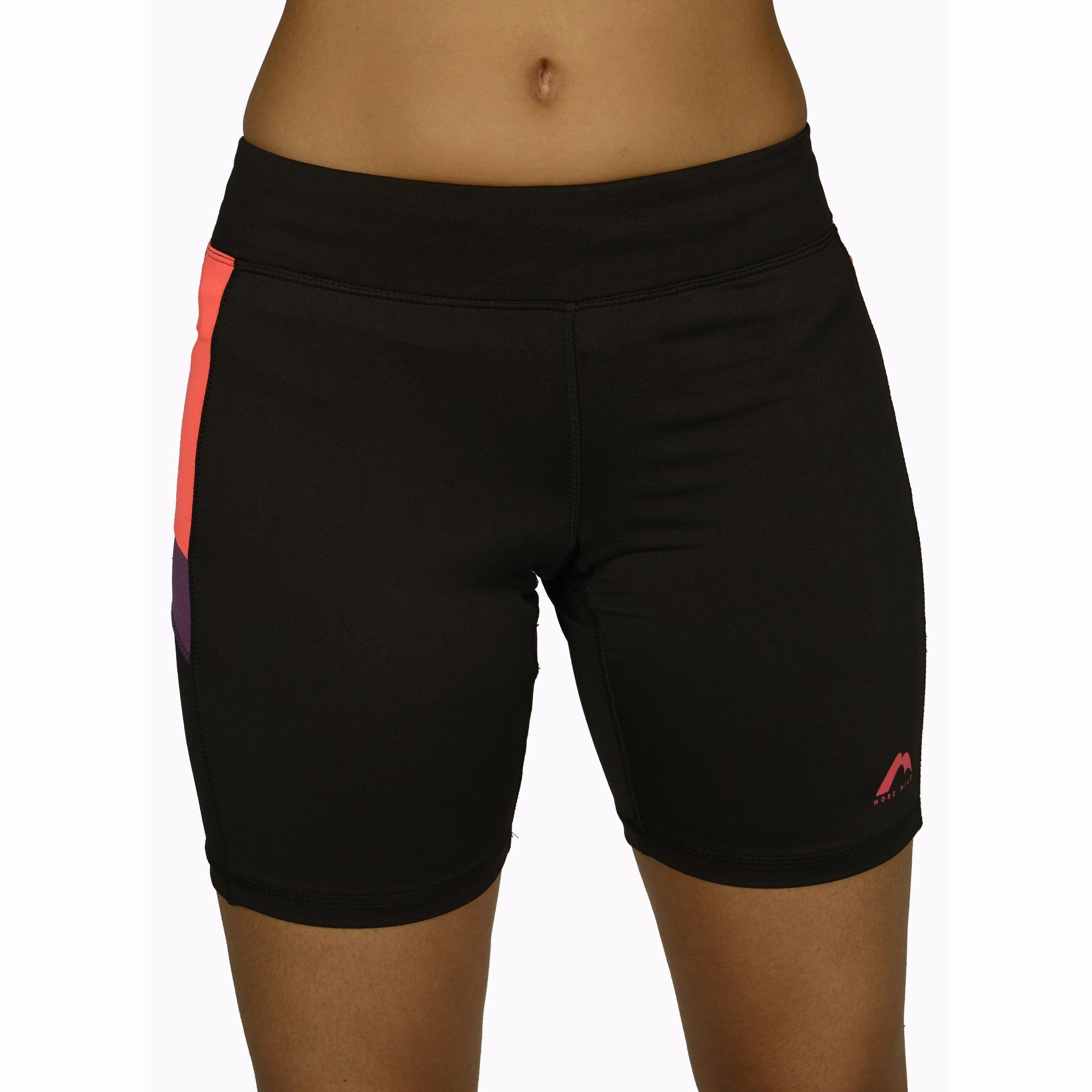 Trendy Look Metallic accents More Mile More-Tech Womens Short Running Tights - Black