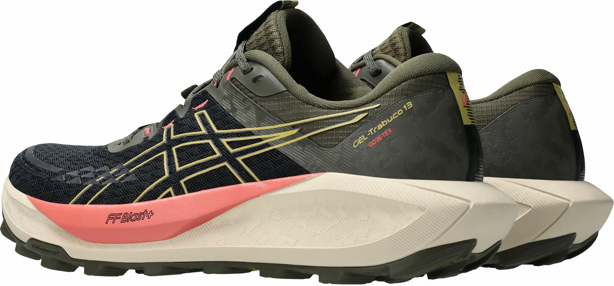 Torque Reduction Frame Torsion Rigidity Asics Gel Trabuco 13 GORE-TEX Womens Trail Running Shoes - Black