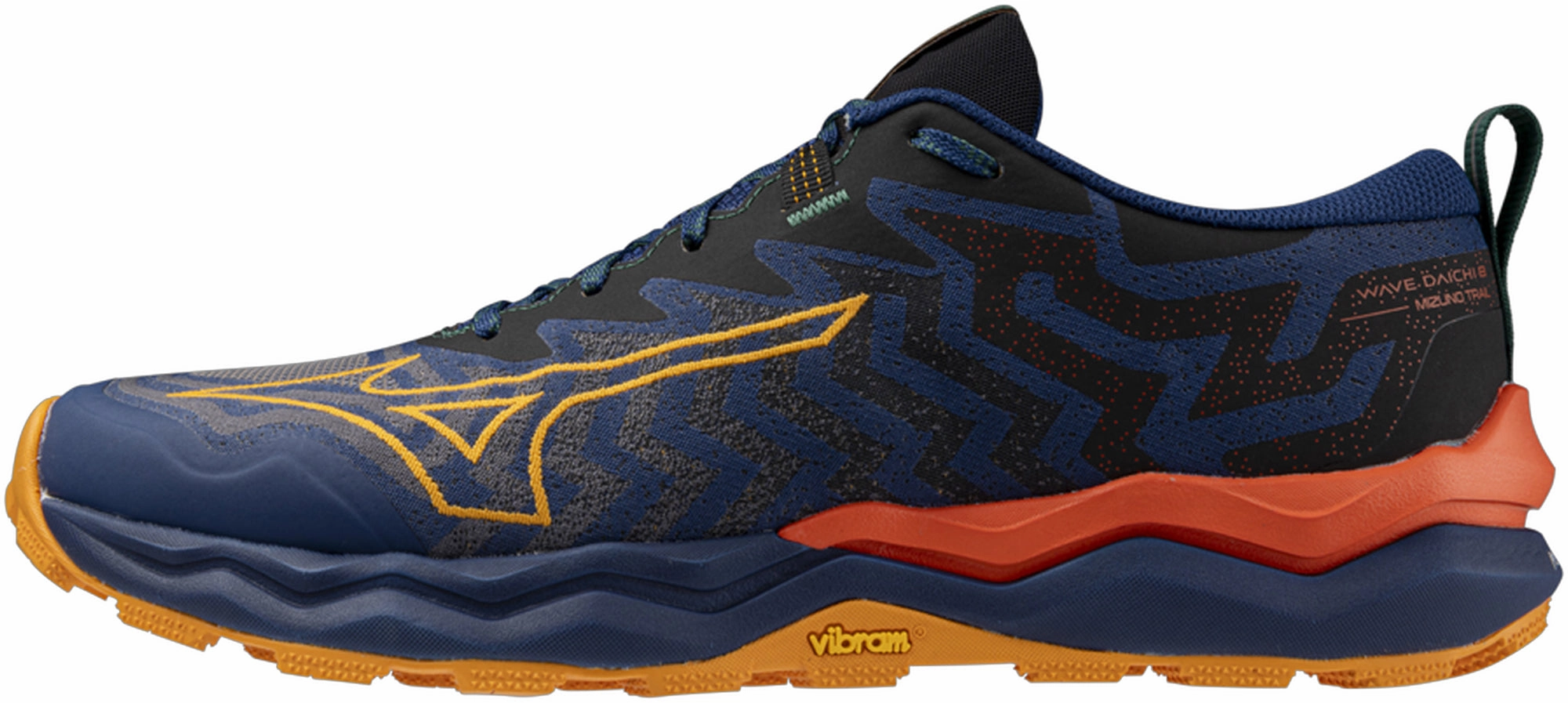 Fluid Ride Tech running for a connection with nature Mizuno Wave Daichi 8 Mens Trail Running Shoes - Blue