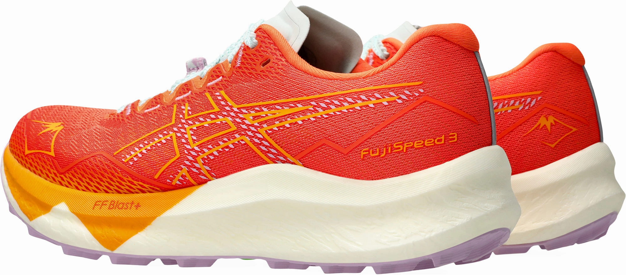 Asics FujiSpeed 3 Womens Trail Running Shoes - Orange Slip On Design roomy toe - box