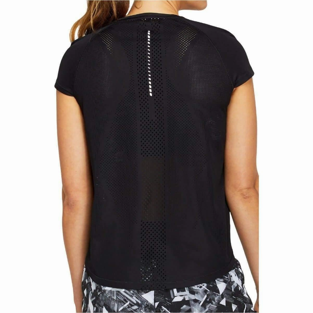 Asics Future Ventilate Short Sleeve Womens Running Top - Black Antibacterial Treatment Elastic Fit