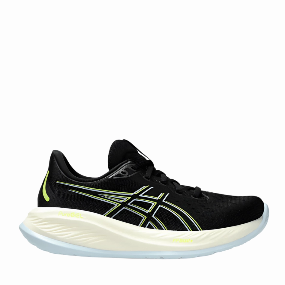 ASICS GEL-CUMULUS 26 Men's Running Shoes in Black/Safety Yellow AW24 zipper - closure running shoes male running gear