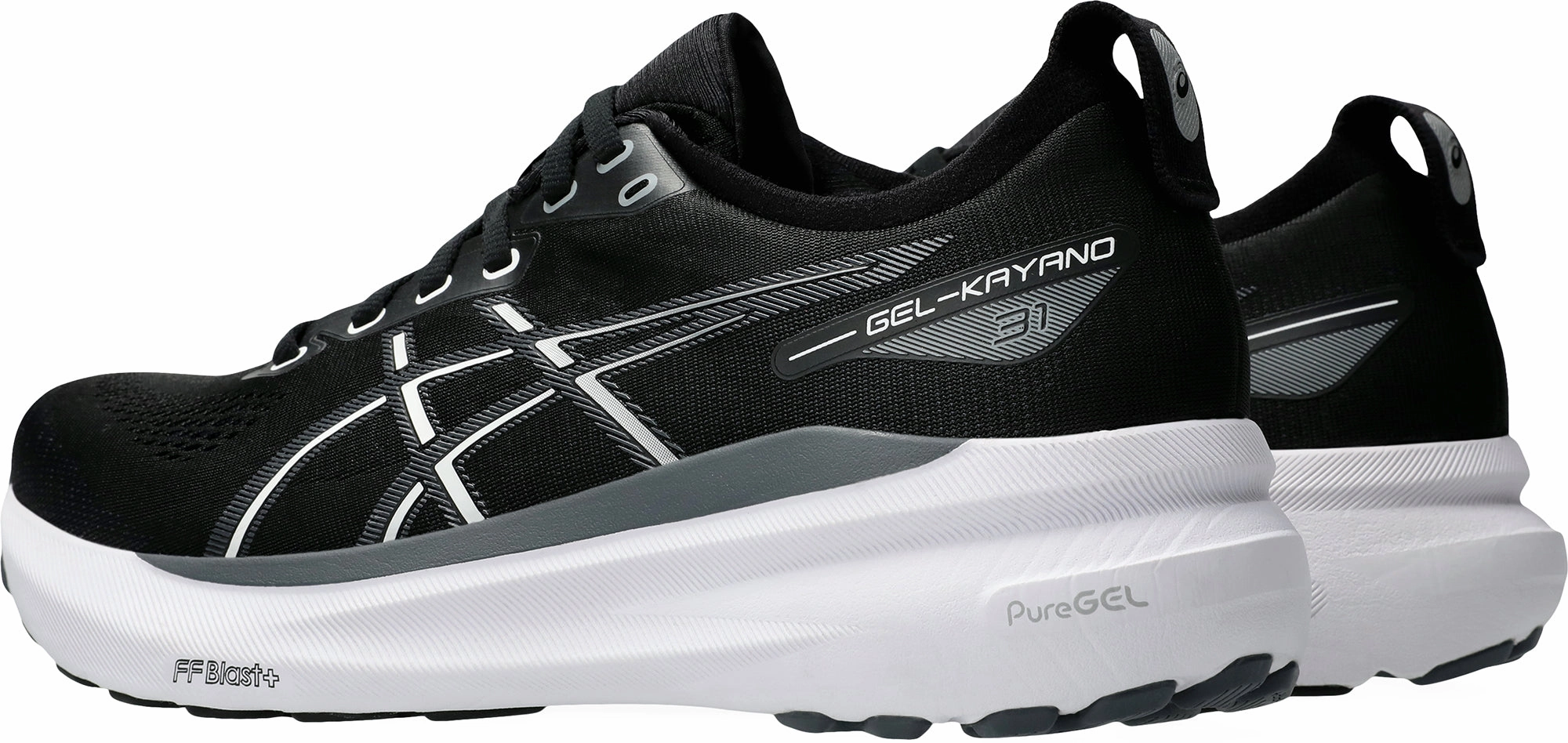 Asics Gel Kayano 31 WIDE FIT (2E) Mens Running Shoes - Black LeatherDurability