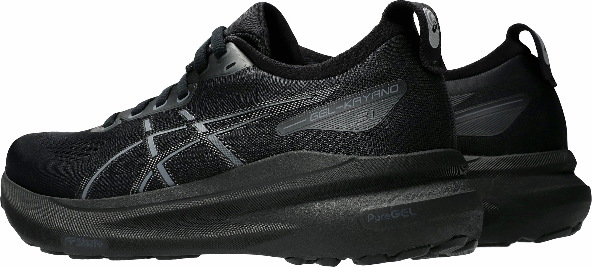 Asics Gel Kayano 31 Womens Running Shoes - Black Stacked Heel Technology