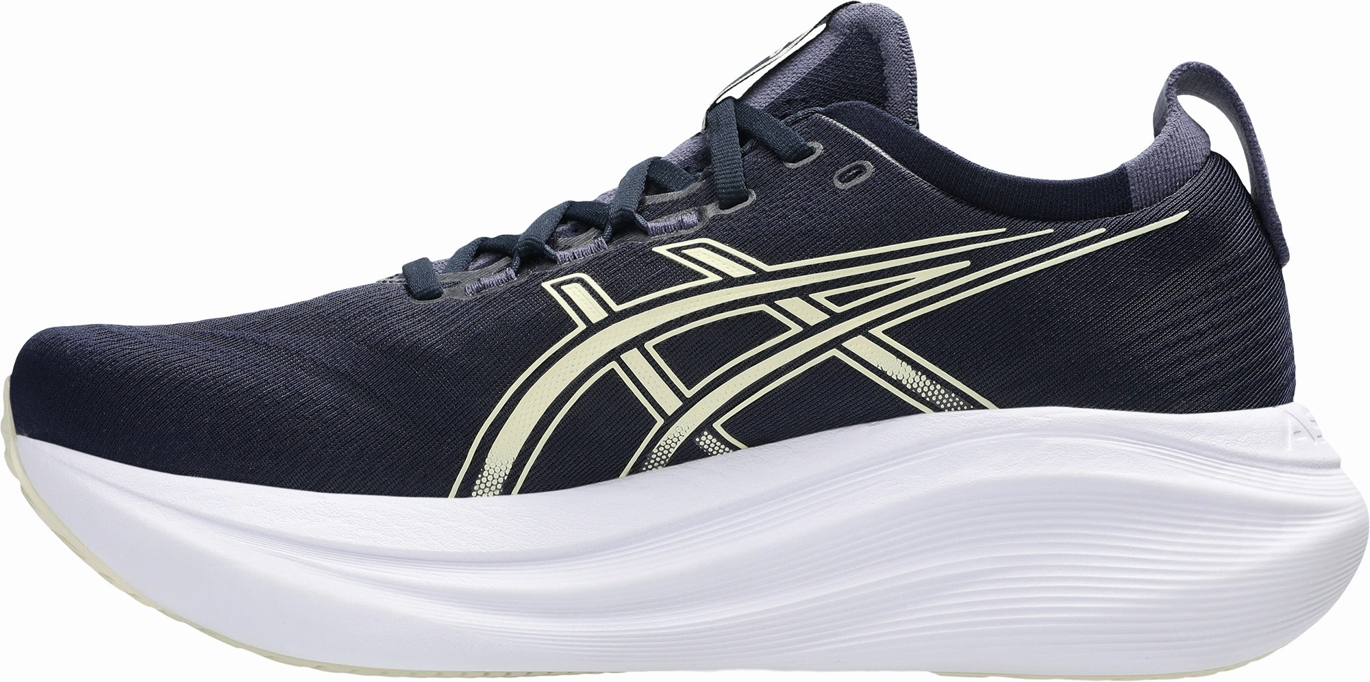 racquetball player shoes Energy Propulsion Plate Asics Gel Nimbus 27 Mens Running Shoes - Blue