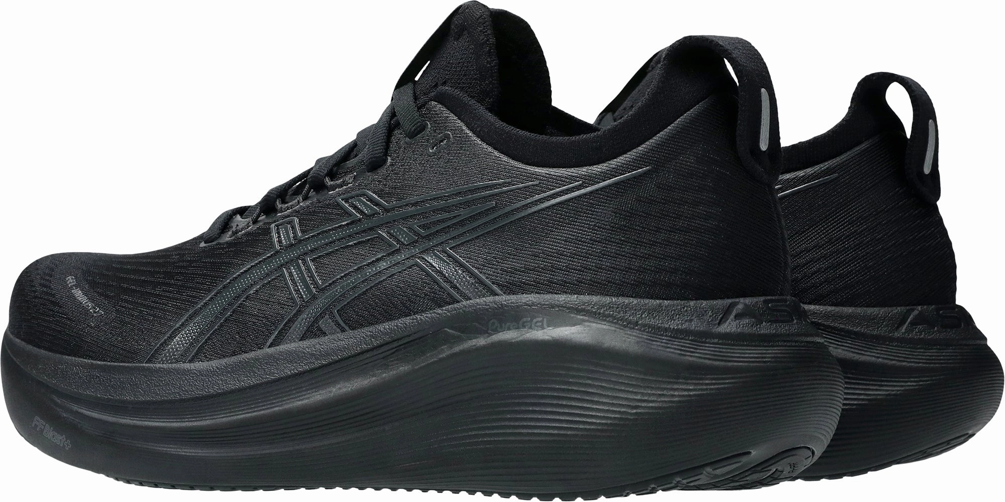 Asics Gel Nimbus 27 Womens Running Shoes - Black ventilation channels thriller - themed running shoes
