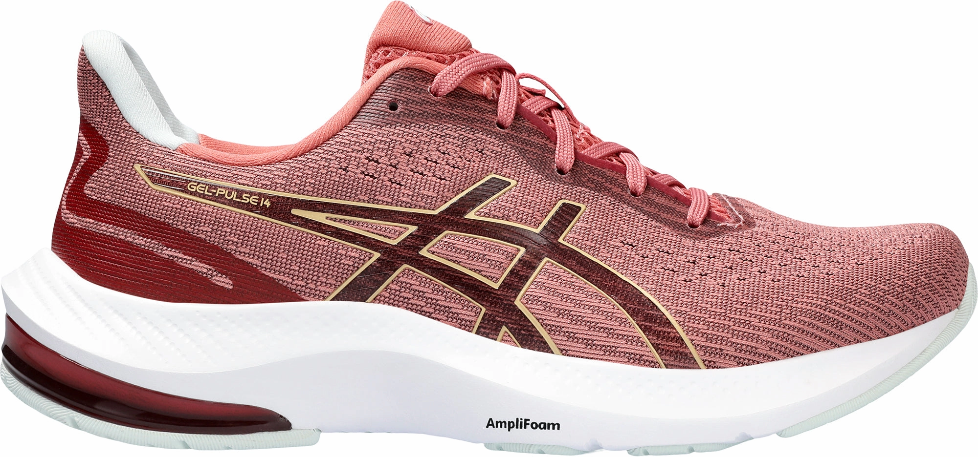 Ventilated Lining CushionedInsole Asics Gel Pulse 14 Womens Running Shoes - Pink