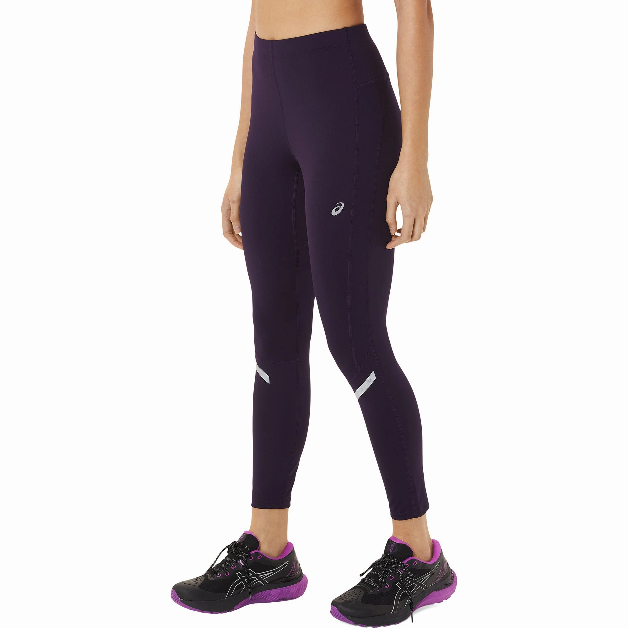 All Ages School Sports Quick-drying Fabric Asics Lite-Show Womens Long Running Tights - Purple