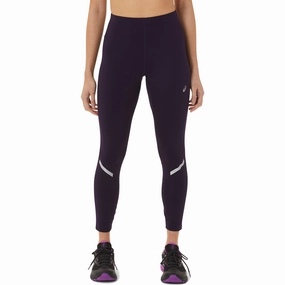 Chill Day Layered Panel Design Asics Lite-Show Womens Long Running Tights - Purple