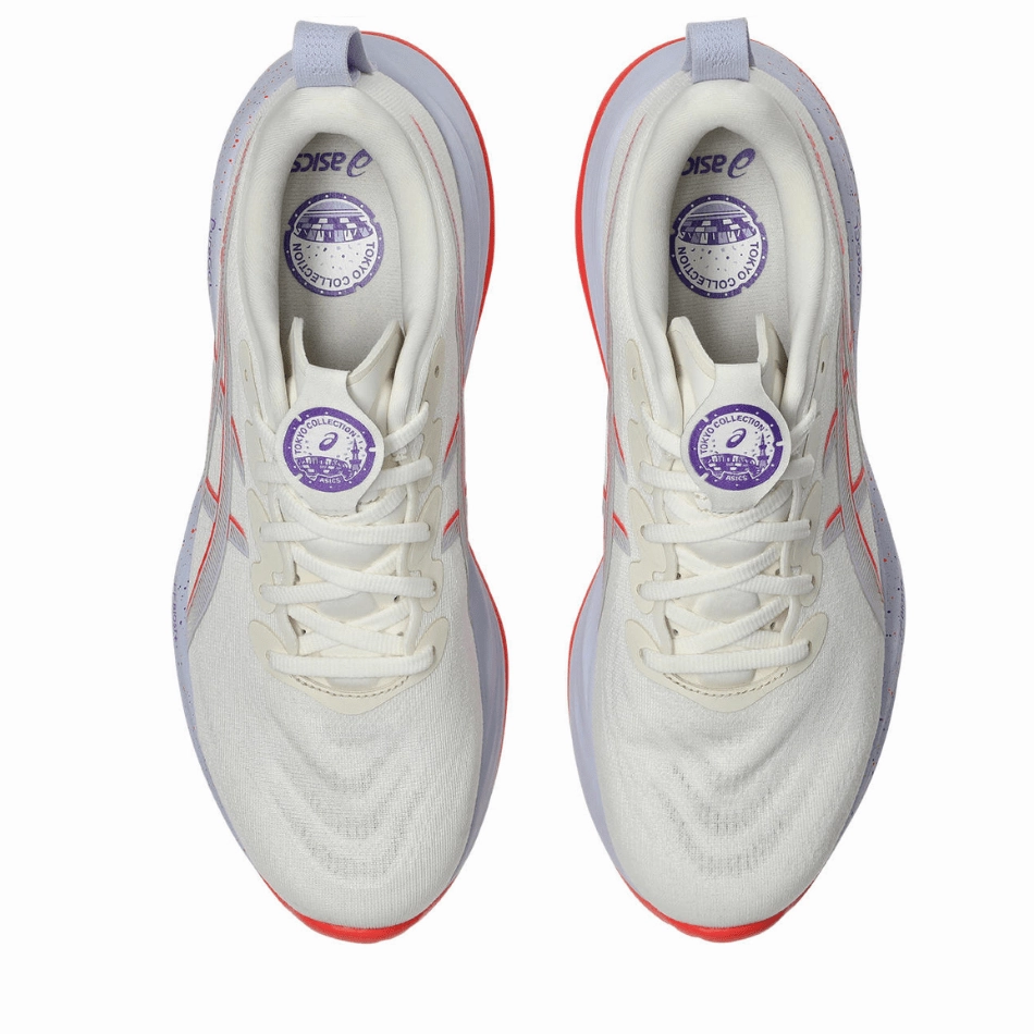 Impact Diffusion Tech All Day Comfort Technology ASICS Men's GEL-CUMULUS 27 TOKYO Collection Running Shoes in Cream/Edo Purple AW25