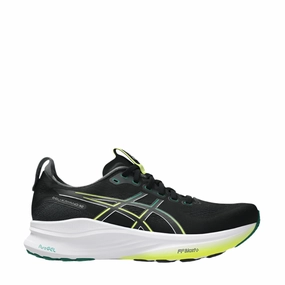 ASICS Men's GEL-KAYANO 32 Running Shoes in Black/Jasper Green AW25 heart health Body Mobility