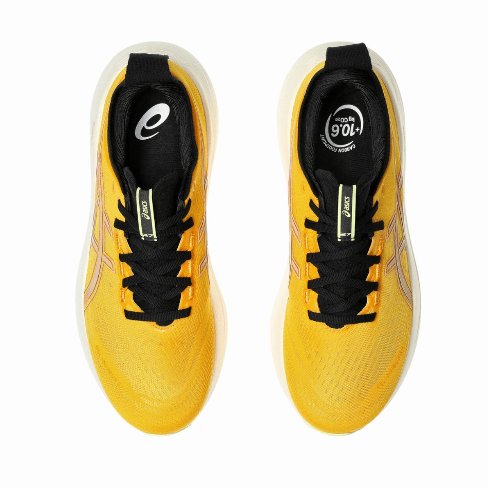 ASICS Men's GEL-NIMBUS 27 Running Shoes in Amber/Neutral Pink SS25 Machine washable