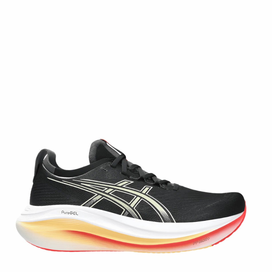 ASICS Men's GEL-NIMBUS 27 Running Shoes in Black/Kahki AW25 Non Slip Traction Outsole