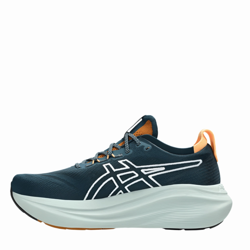 Activewear Stable Traction Grip ASICS Men's GEL-NIMBUS 27 TR Running Shoes in Nature Bathing/Tranquil Teal AW25
