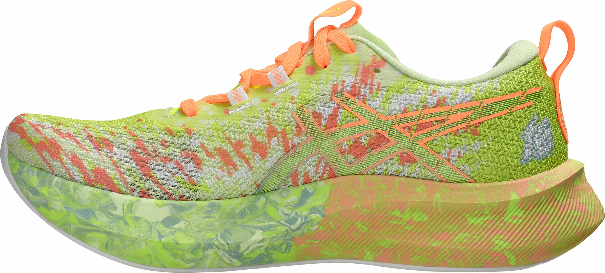 Vegan Leather Construction High Performance Fit Asics Noosa Tri 16 Womens Running Shoes - Green