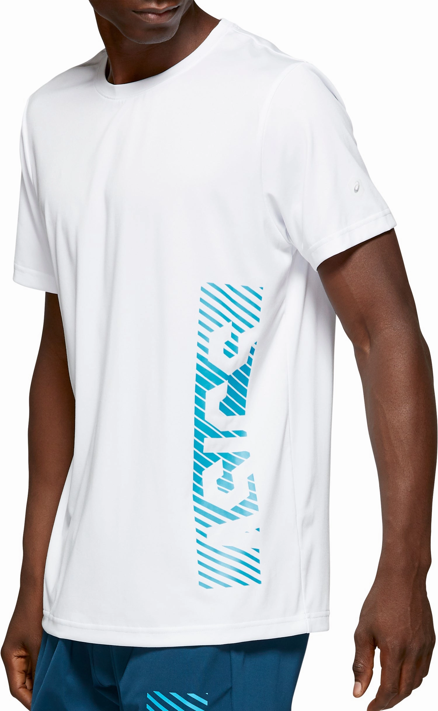 Asics Solution Dye GPX Short Sleeve Mens Running Top - White Sleek Fit Wear