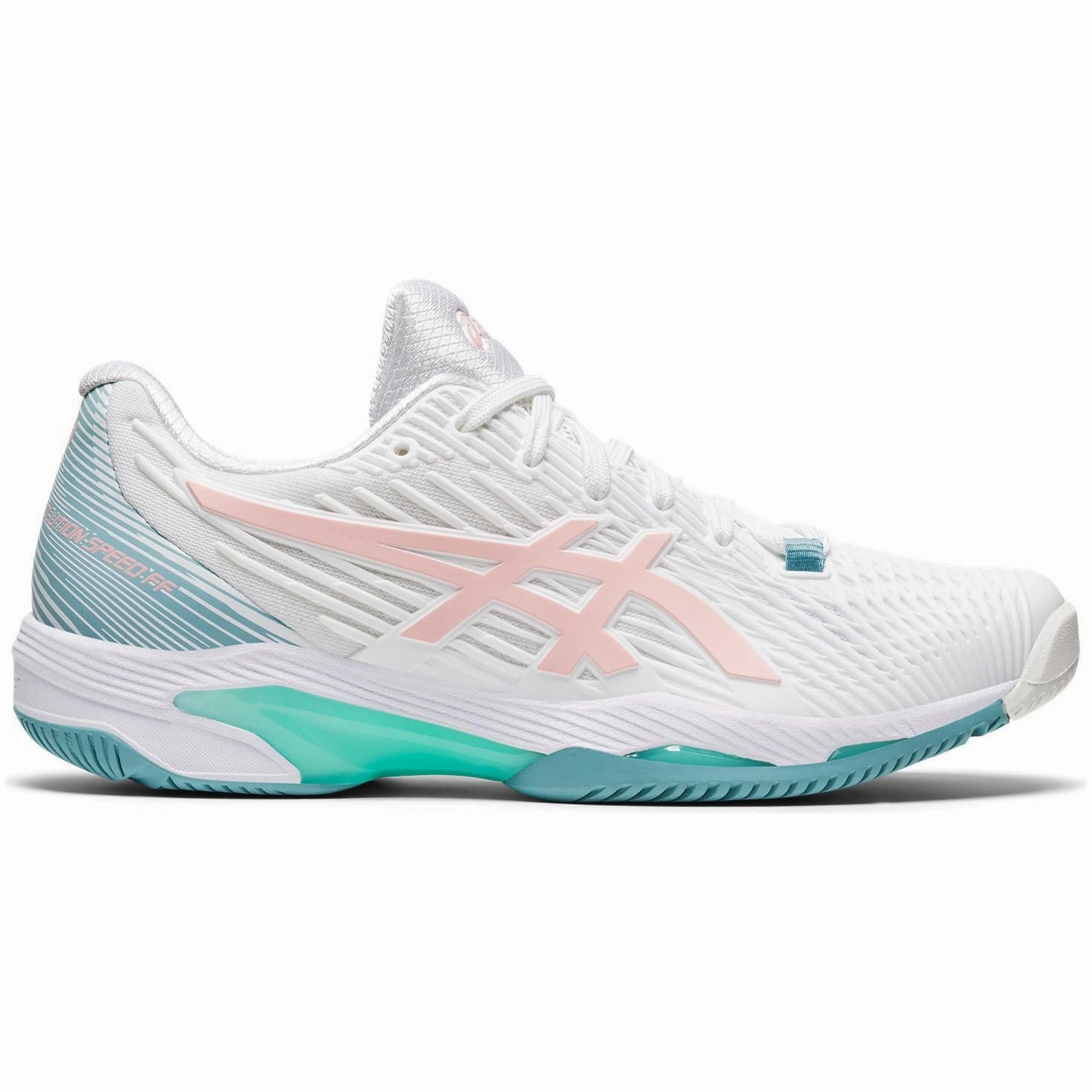 Strong Traction Durable Rubber Outsole Asics Solution Speed FF 2 Womens Tennis Shoes - White