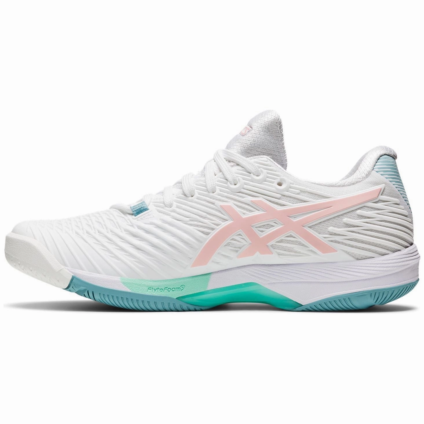 Pure Fit Contoured Heel Cup Asics Solution Speed FF 2 Womens Tennis Shoes - White