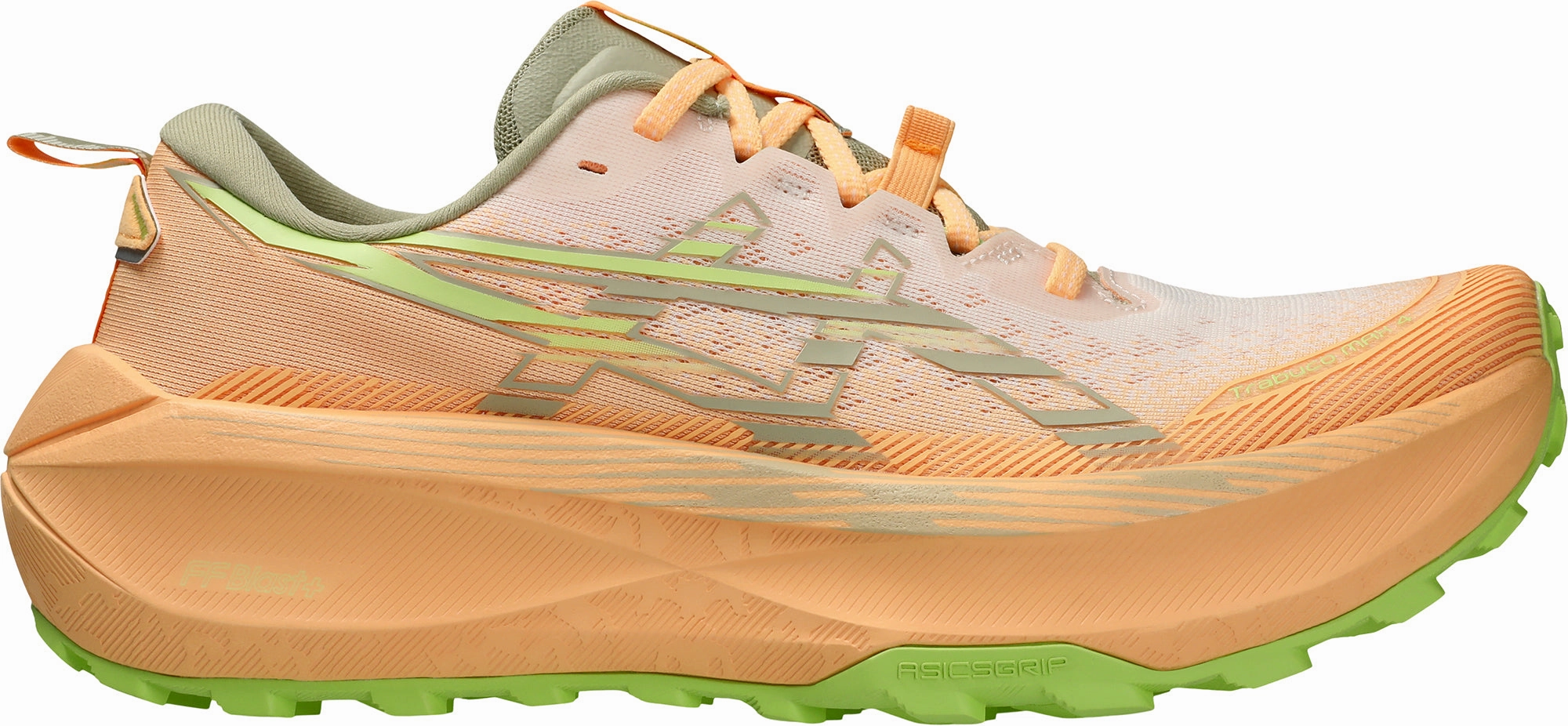 anti - slip function Asics Trabuco Max 4 Mens Trail Running Shoes - Orange