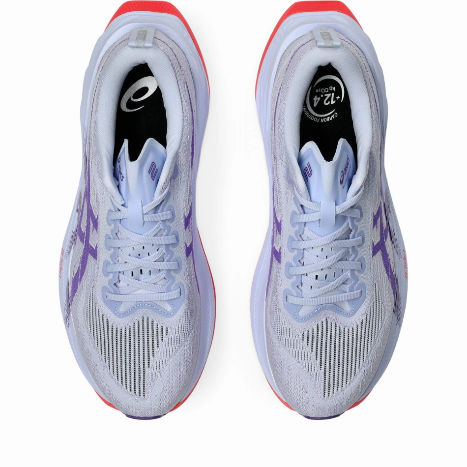 rural shoes Low Profile ASICS Unisex Superblast 2 Running Shoes in Blue Fade/Edo Purple AW25