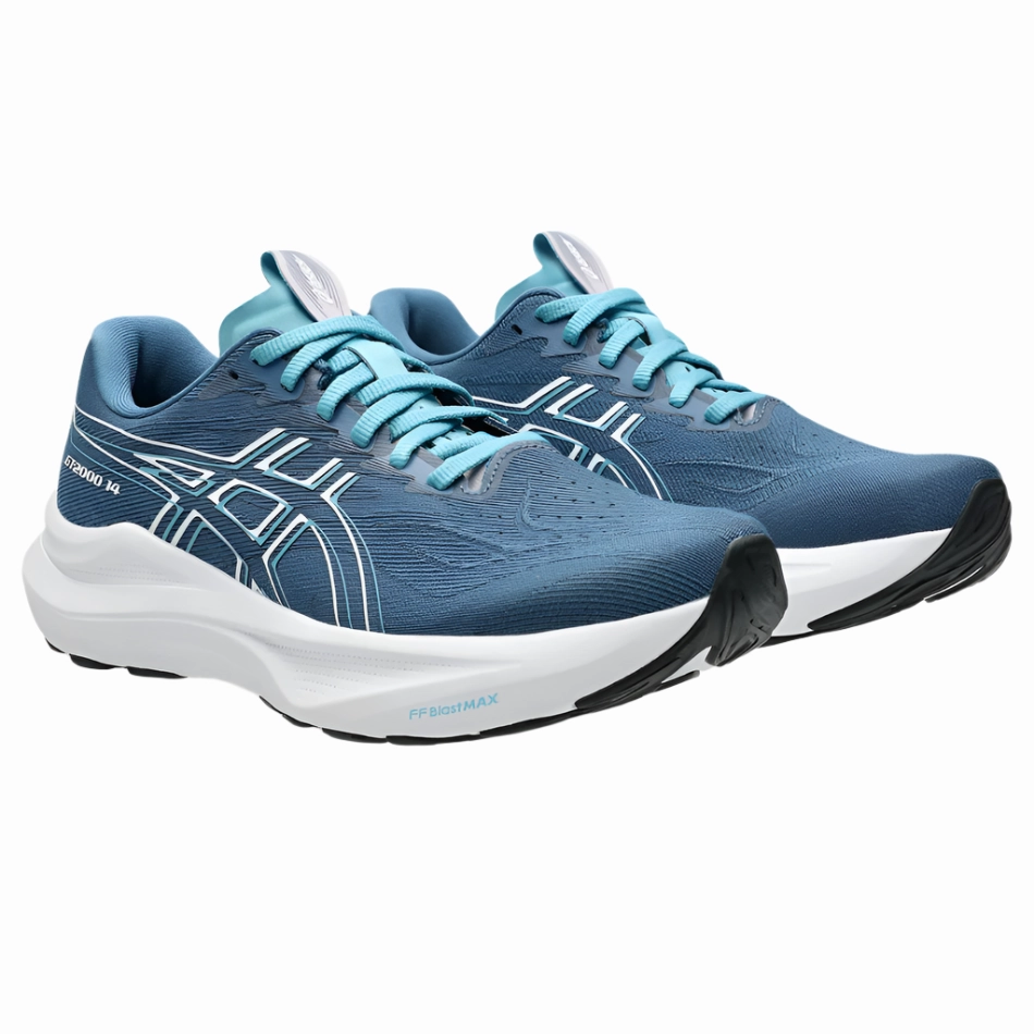 ASICS Women's GT-2000 v14 Running Shoes in Winter Sea/White AW25 running in oval tracks shoes