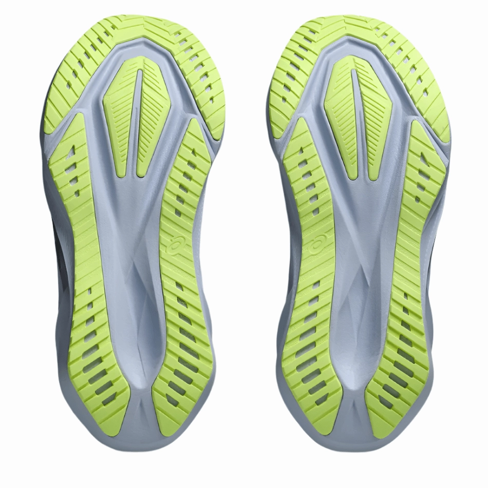 Woven Upper Material ASICS Women's NOVABLAST 5 Running Shoes in Gravel/Blue Fade AW25