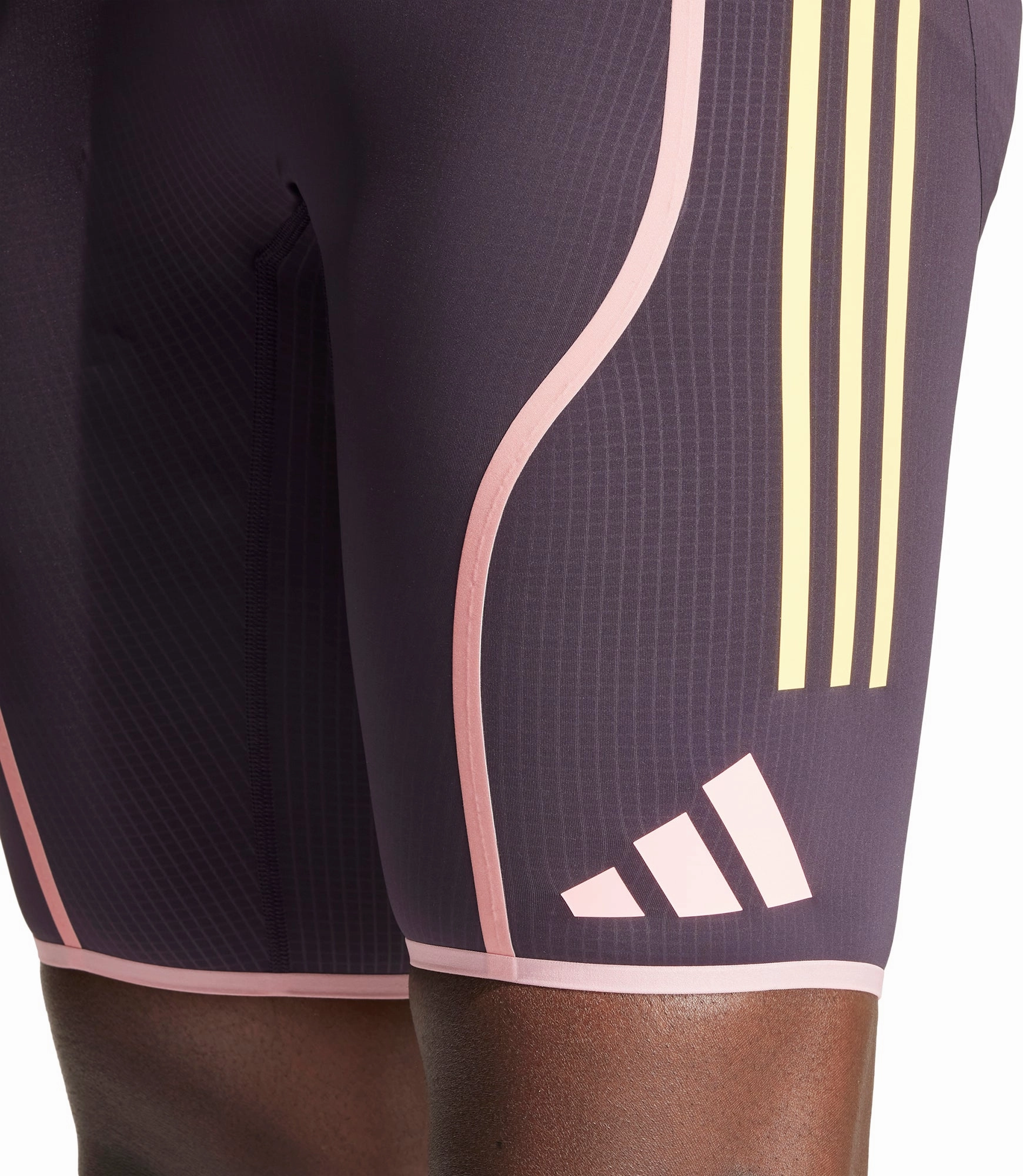 Flexible Stitching adidas Adizero Promo Mens Short Running Tights - Purple