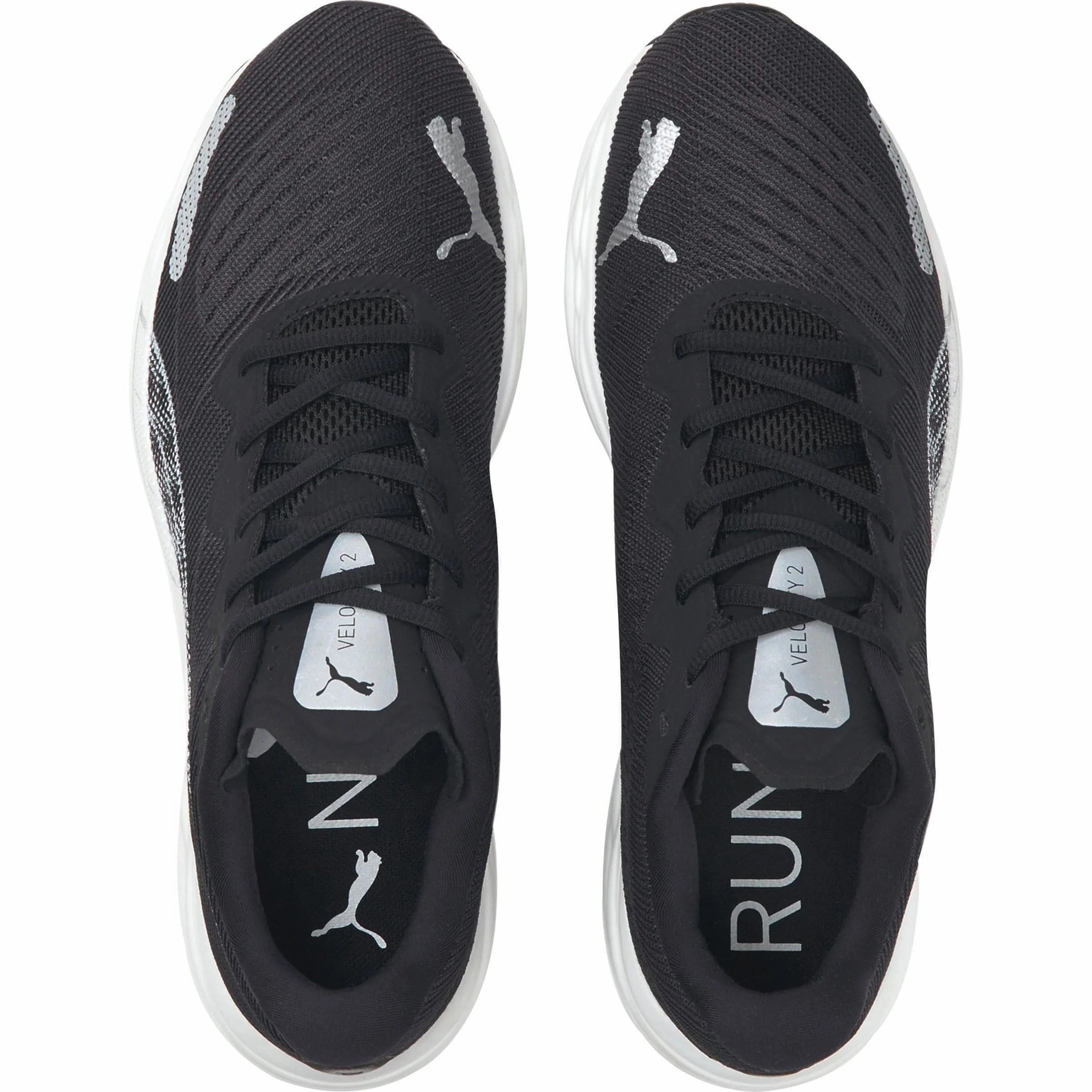 Puma Velocity Nitro 2 Mens Running Shoes - Black Vegan Leather Construction Grip Enhanced Outsole