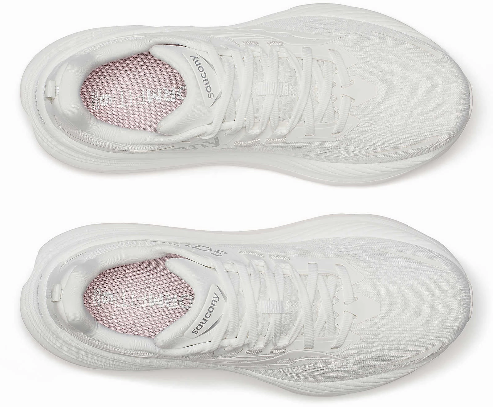 Soft - landing running shoes for beginner female runners Saucony Hurricane 24 Mens Running Shoes - White