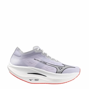 Thermal Regulating Mizuno Women's Wave Rebellion Pro 2 Running Shoes in White/Harbor Mist/Cayenne SS24