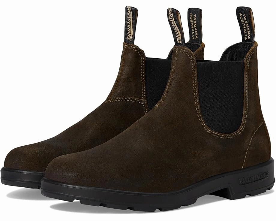 Blundstone 1615 Boots Men's  Olive Suede Round Toe Ankle Chelsea JOBB516 Ergonomic Toe Box