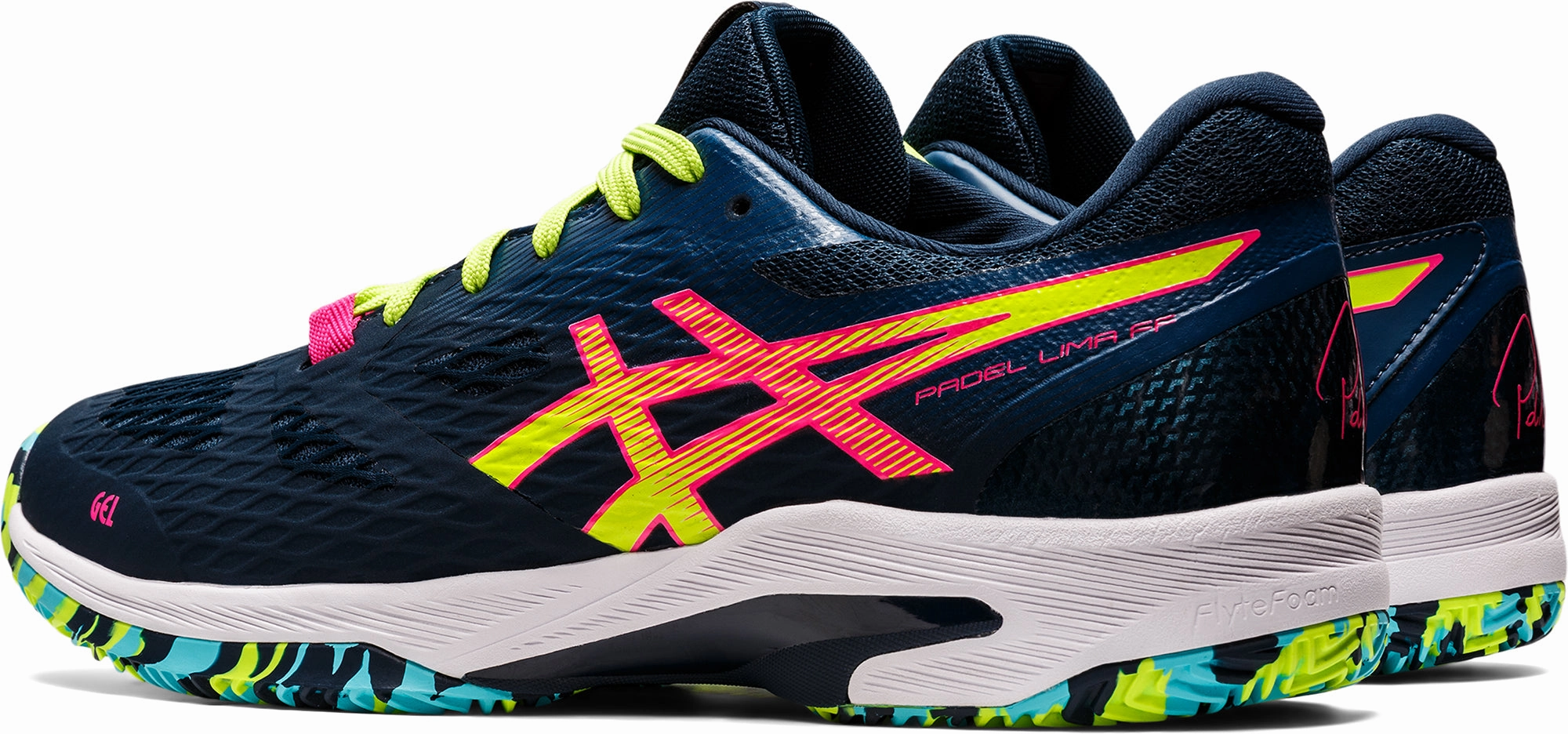 Bacterial Inhibition Airflow Ventilation System Asics Padel Lima FF Mens Court Shoes - Blue