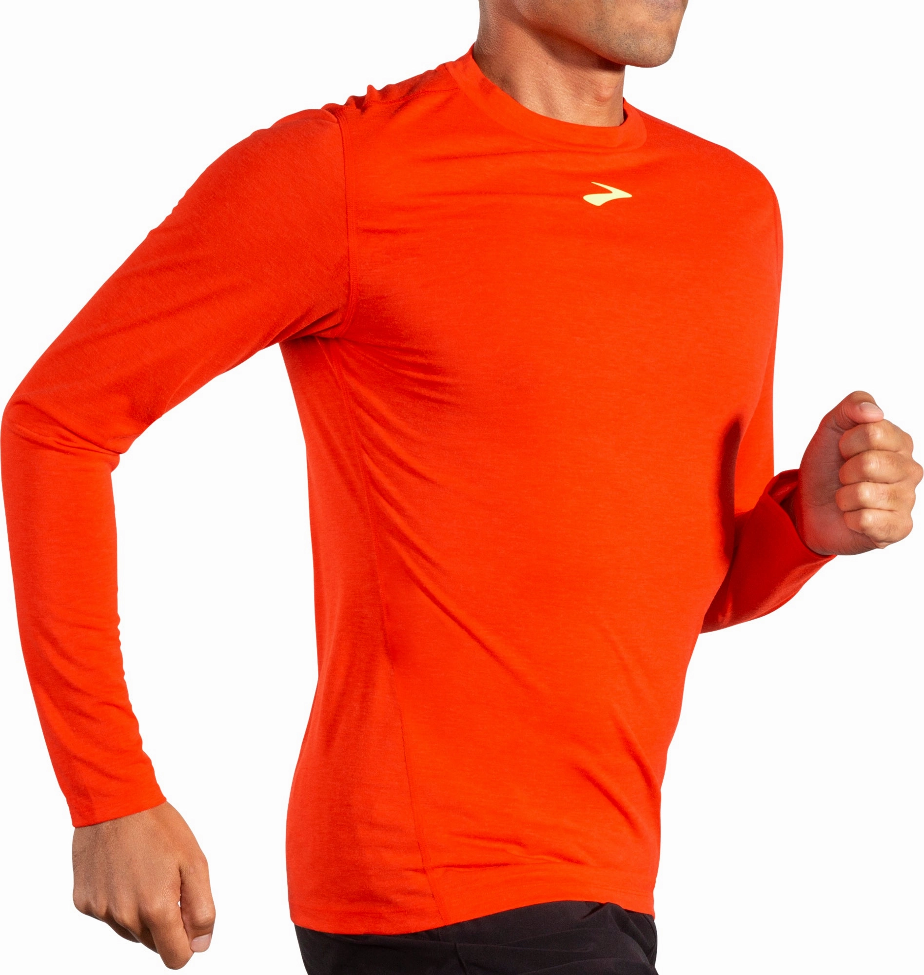 Thermal Regulation Tech Nature related Brooks High Point Long Sleeve Mens Running Top - Red