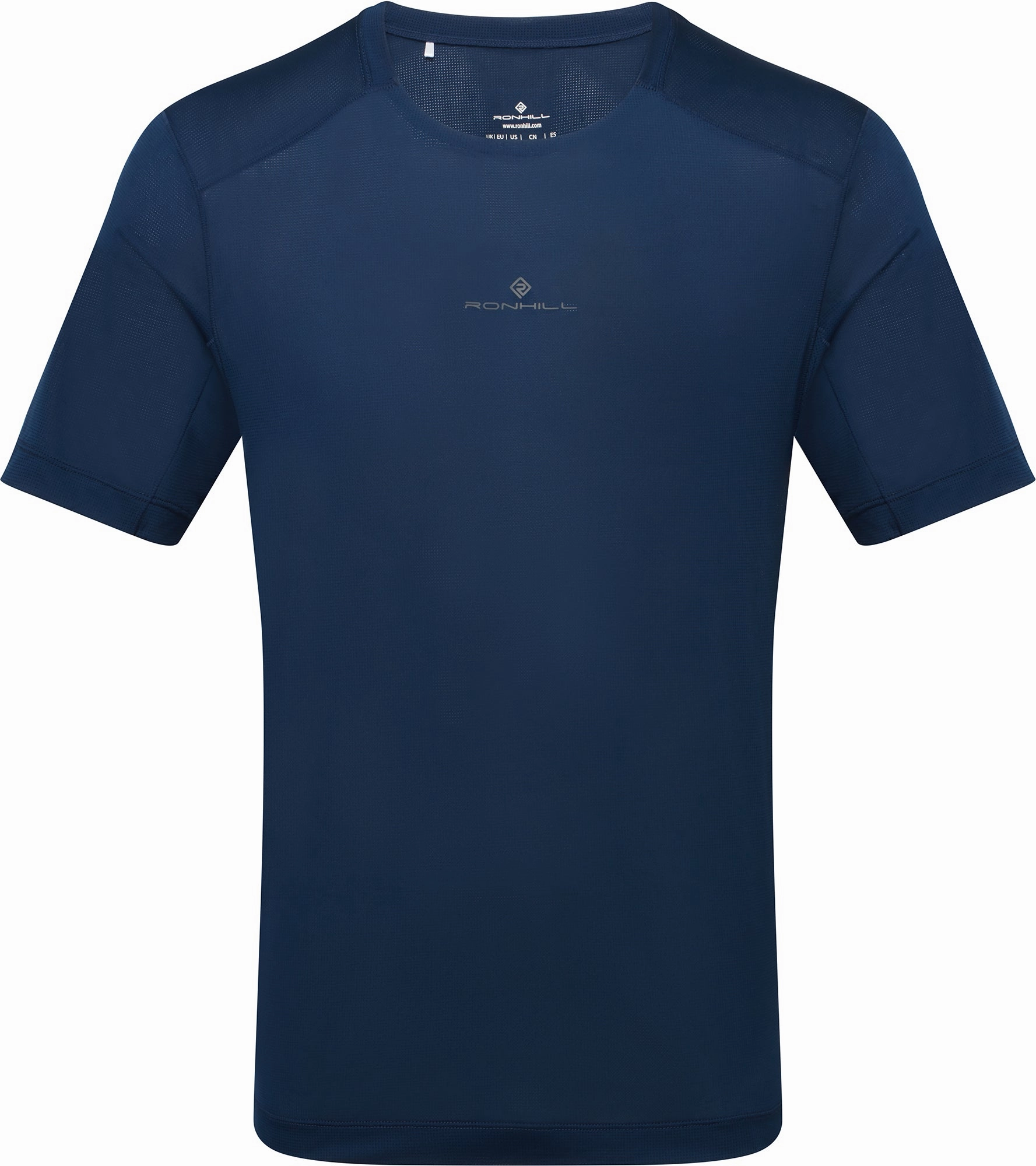 Ronhill Tech Short Sleeve Mens Running Top - Blue Teenager coolness SoftenedTexturedWeave