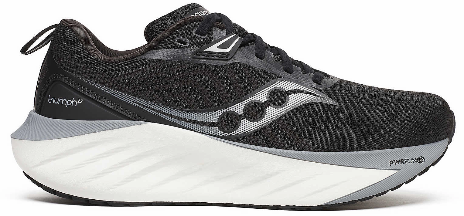Saucony Triumph 22 Womens Running Shoes - Black Runners with High Arches
