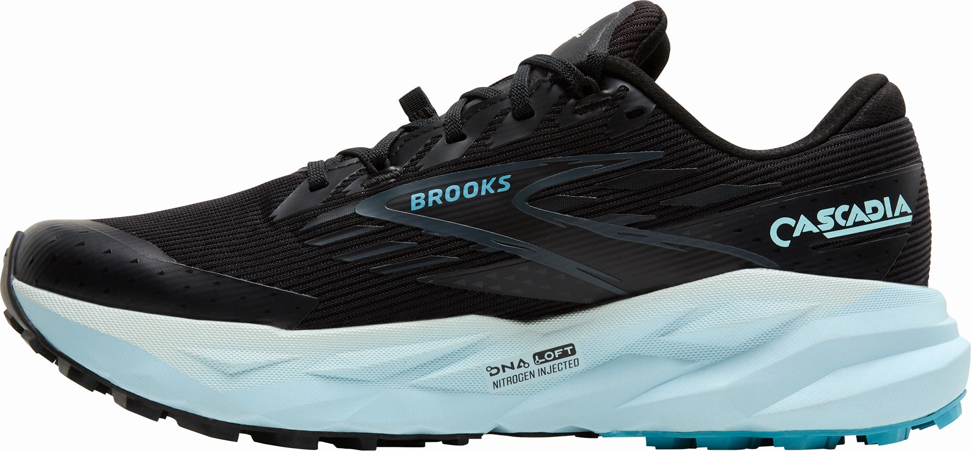 Brooks Cascadia 19 GORE-TEX Womens Trail Running Shoes - Black running on a treadmill at home shoes medieval - themed running option