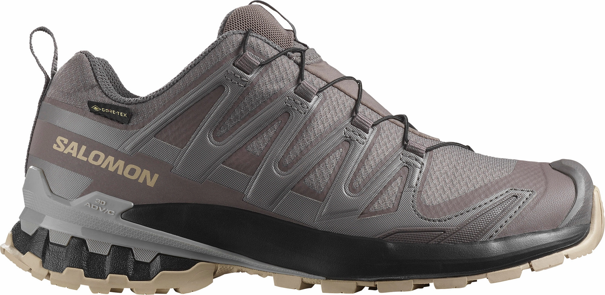 running in a duathlon Arch support structure Salomon XA Pro 3D V9 GORE-TEX Womens Trail Running Shoes - Grey