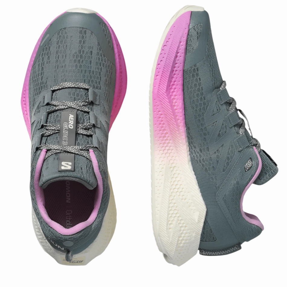 Salomon Women's Aeroglide 3 Running Shoes in Sedona Sage/Vanilla Ice/Cyclamen AW25 Road to Trail Versatility Breathable Inner Liner