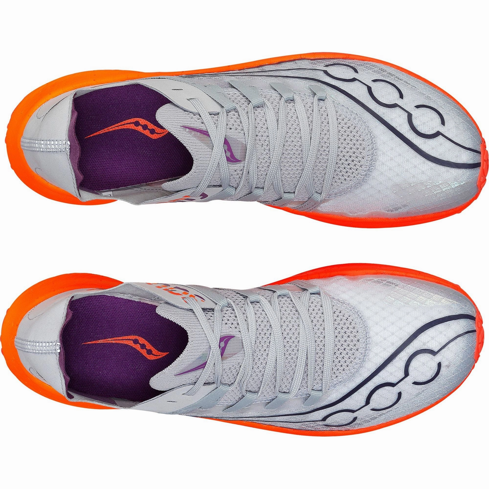 Saucony Sinister Womens Running Shoes - Grey Quick lace Vent Mesh