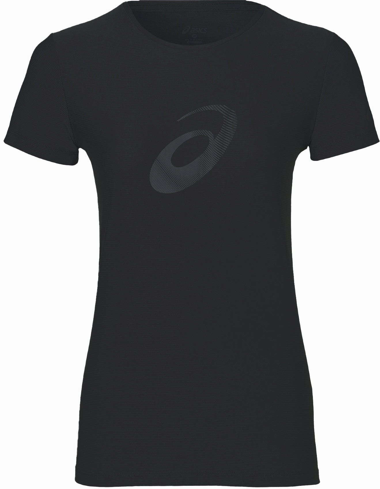 Asics Graphic Short Sleeve Womens Running Top - Black Comfort Flex